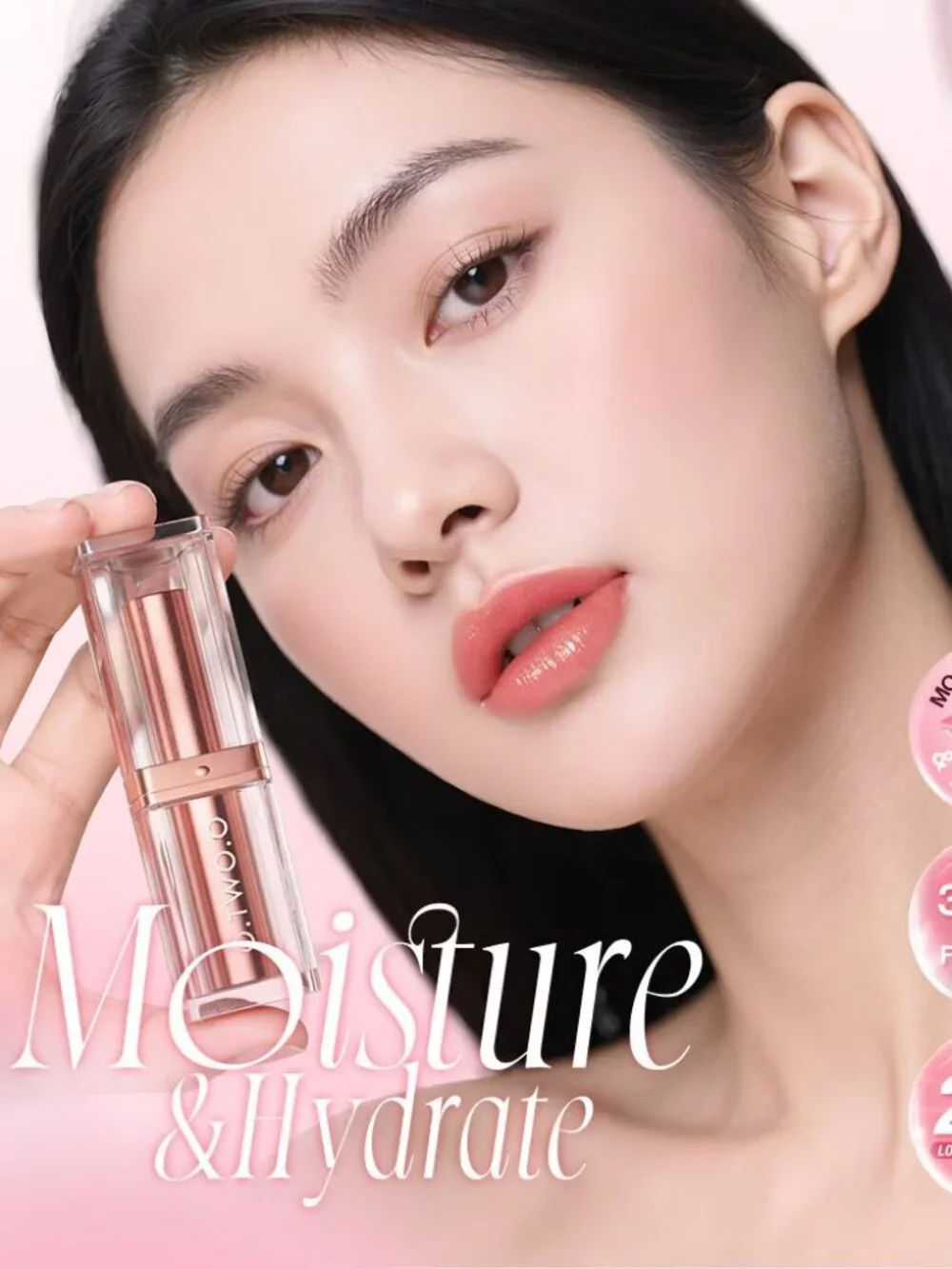 O.TWO.O Sparkling Color Changing LipBalm Hydrating Sunlight Tint Glossy Lip Care